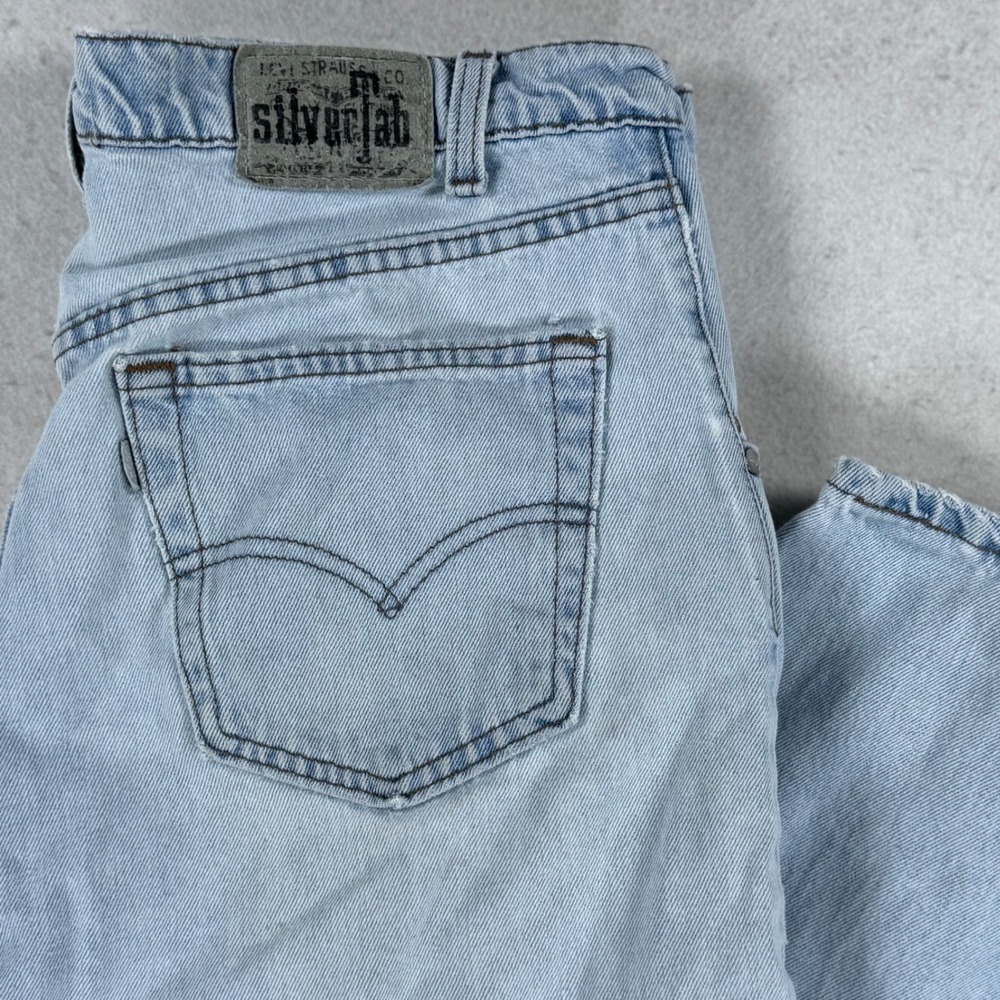 Vintage Levis SilverTab Baggy Fit Jeans Light Wash Made in USA 36x30 Denim 90s